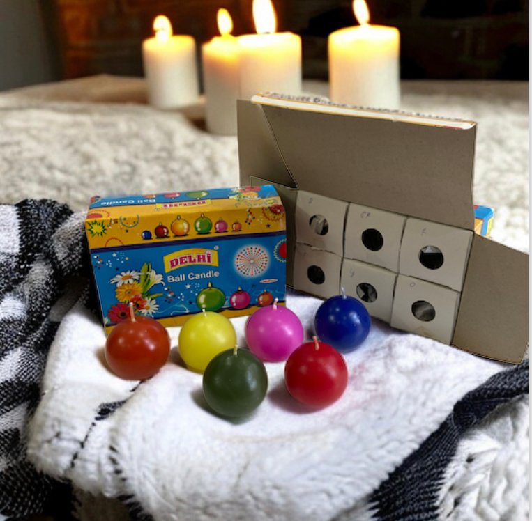 Colourful Balls Candle Set of 12